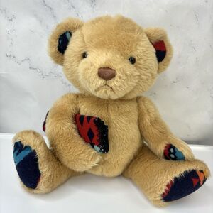 Pendleton Plush Teddy Bear GUND Aztec Print Beige 11 Inch Plushie Blanket Retro